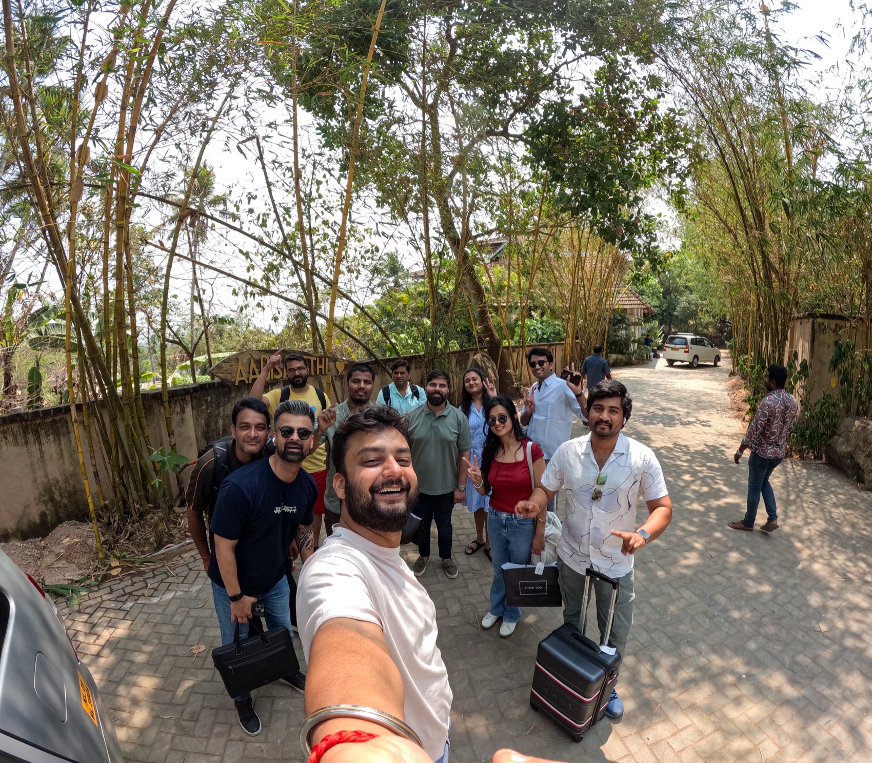 The ensemble together at the Kerala offsite